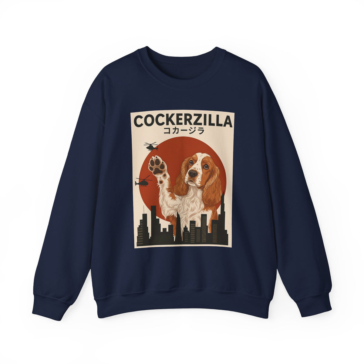 Cockerzilla Cocker Spaniel Crewneck Sweatshirt