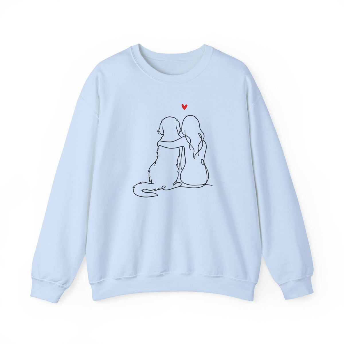 Flat Coated Retriever Hug Crewneck Sweatshirt Light Blue