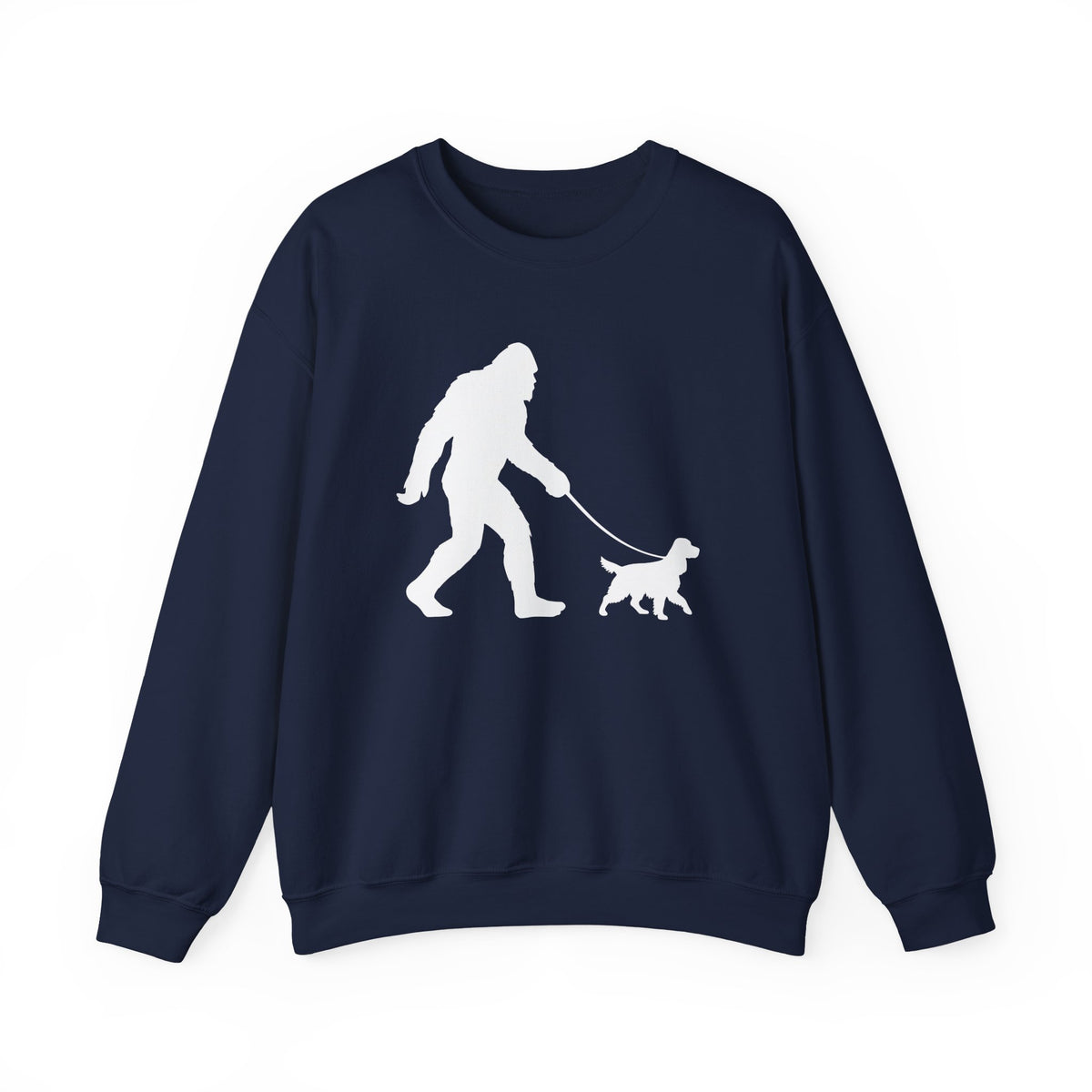 Bigfoot Walking Cocker Spaniels Crewneck Sweatshirt