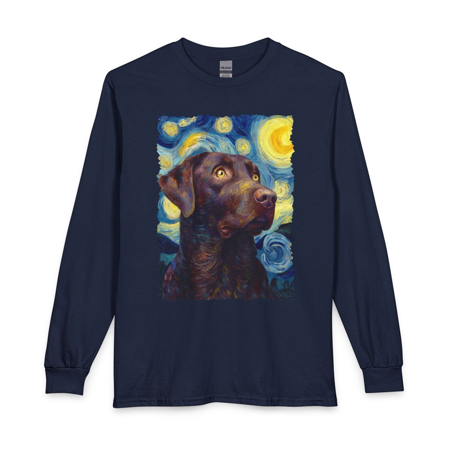 Chocolate Labrador Starry Night Long Sleeve