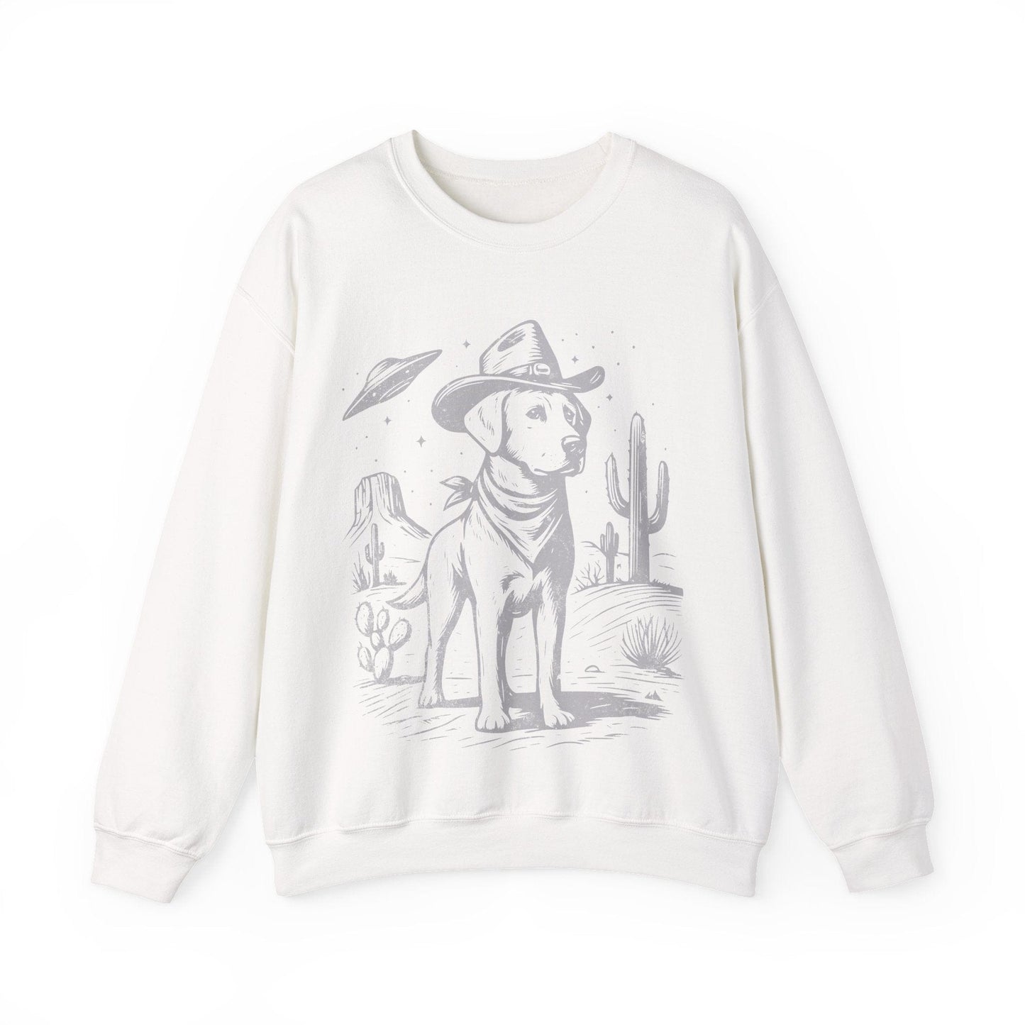 Labrador Cowboy Crewneck Sweatshirt White