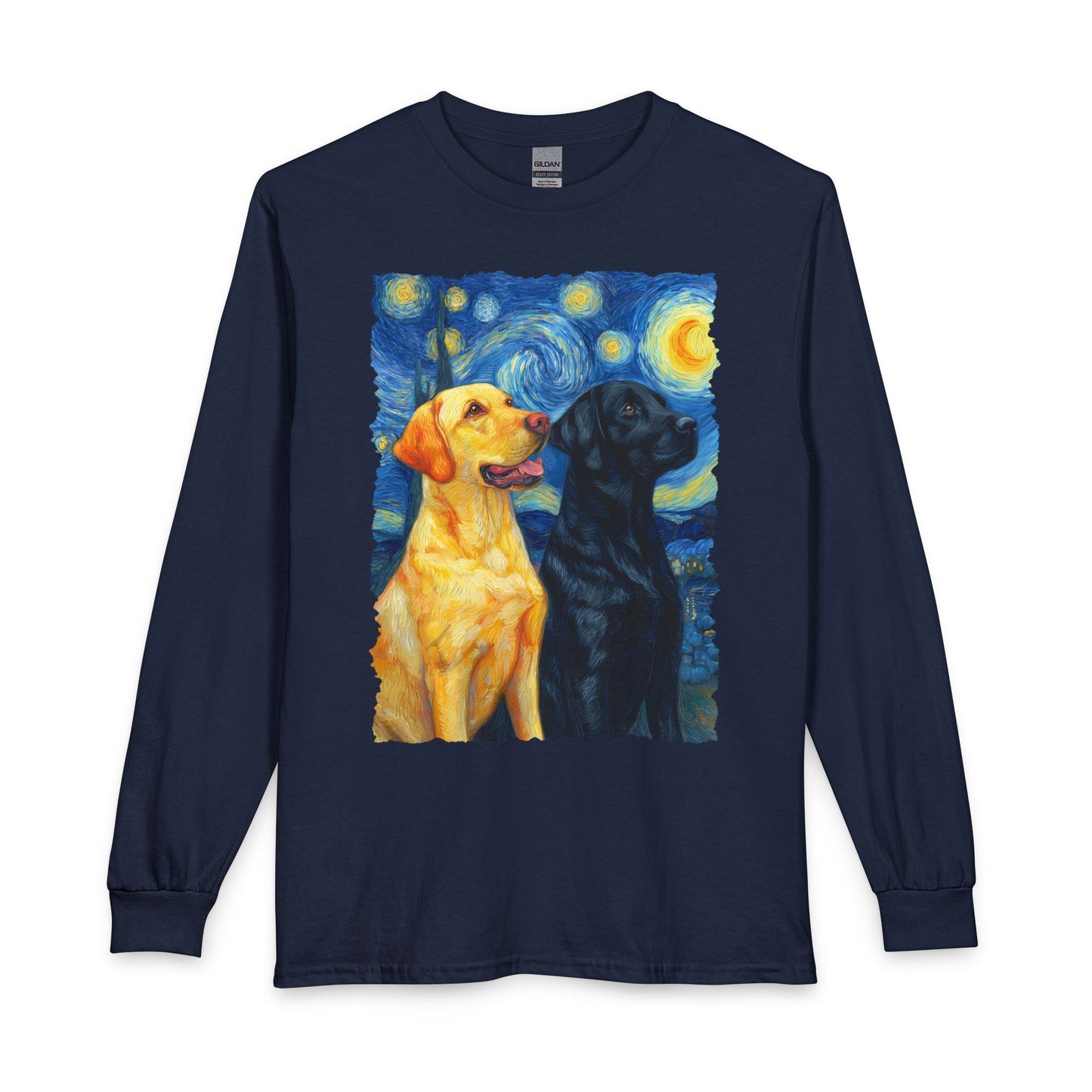 Yellow & Black Lab Van Gogh Long Sleeve