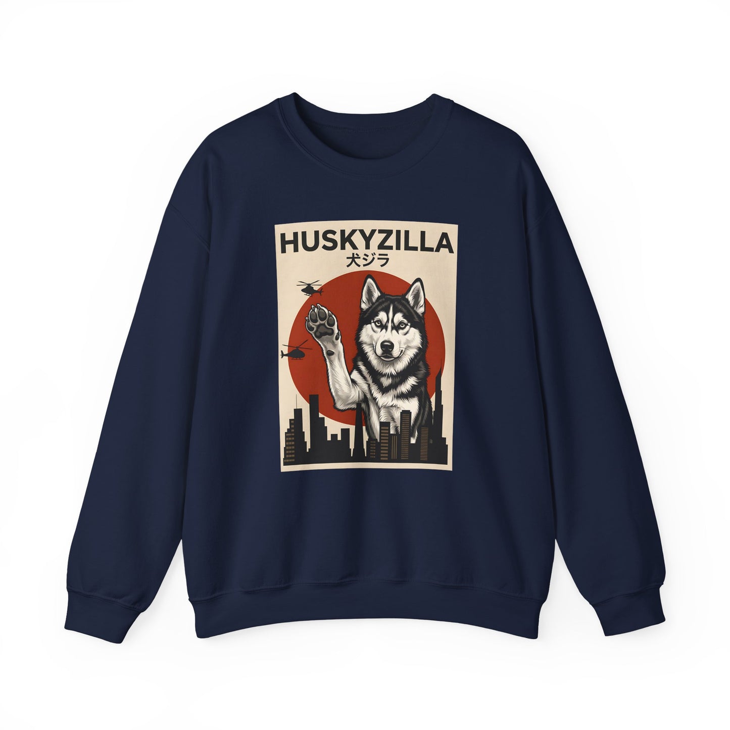 Huskyzilla Crewneck Sweatshirt Navy
