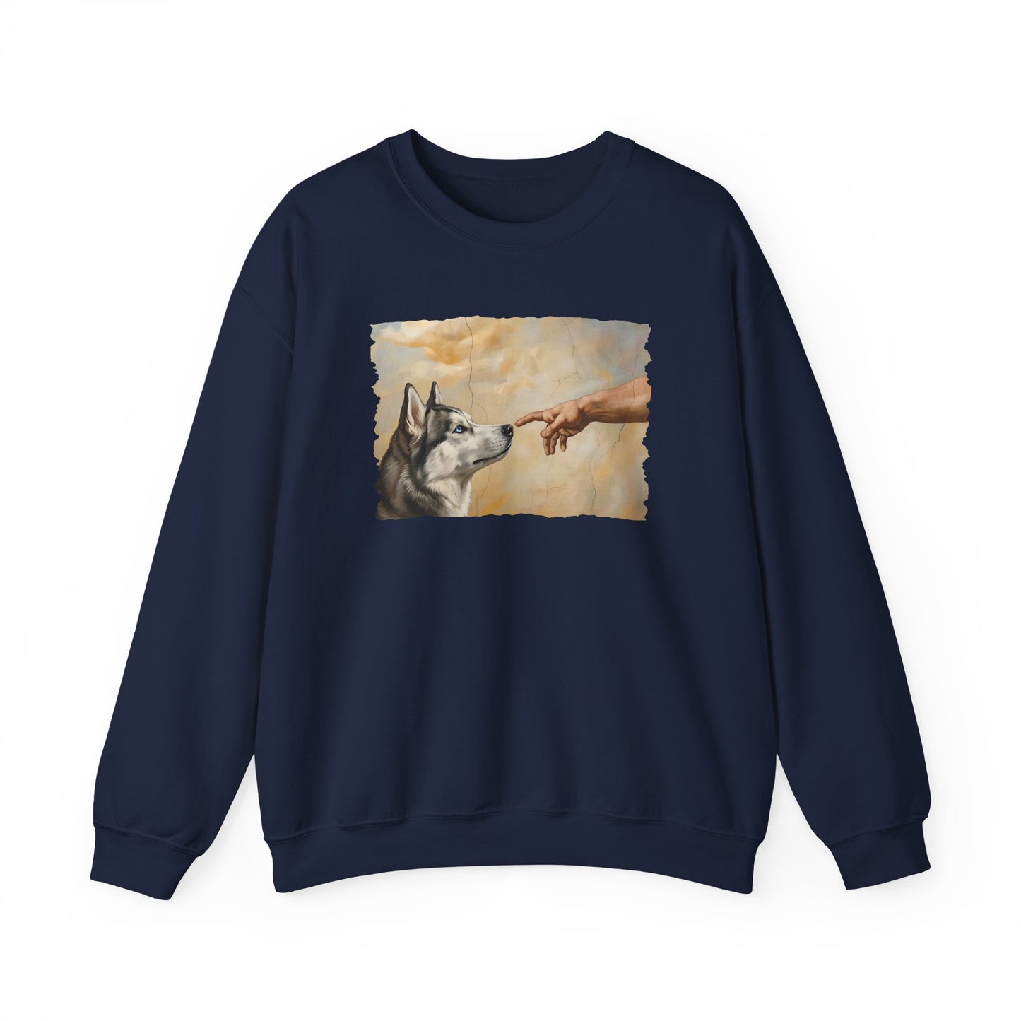 God Creates Husky Crewneck Sweatshirt Navy