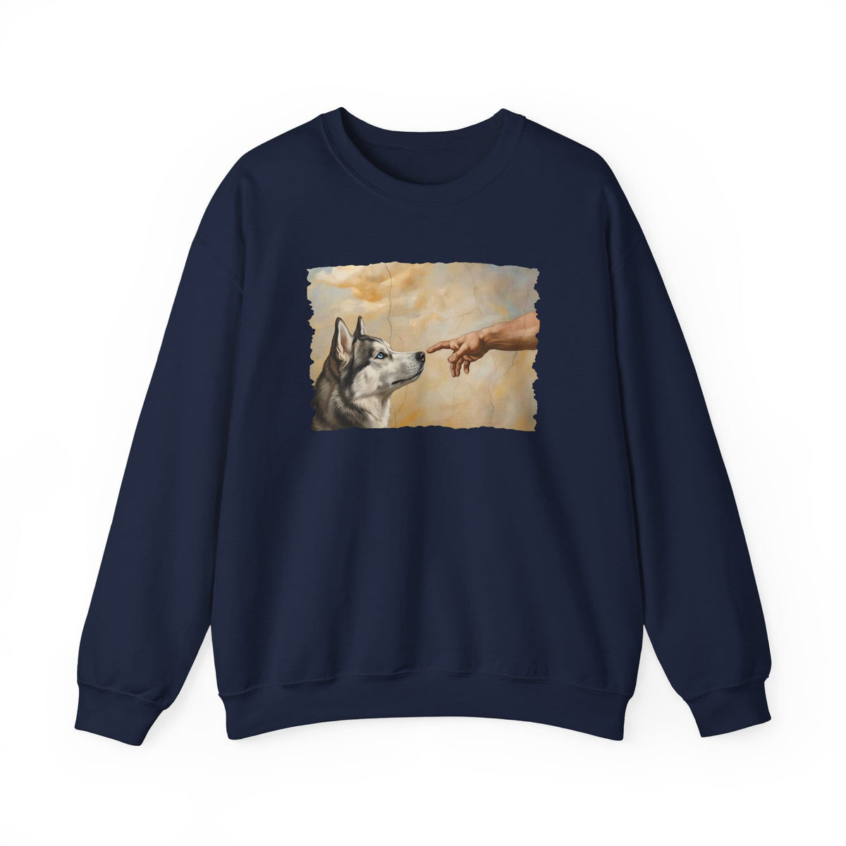 God Creates Husky Crewneck Sweatshirt Navy