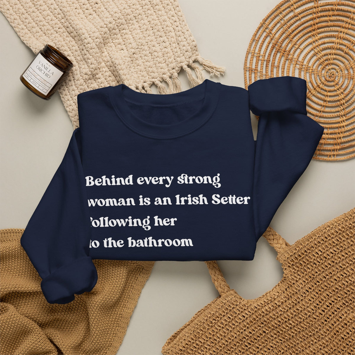 irish Setter Strong Woman Crewneck Sweatshirt