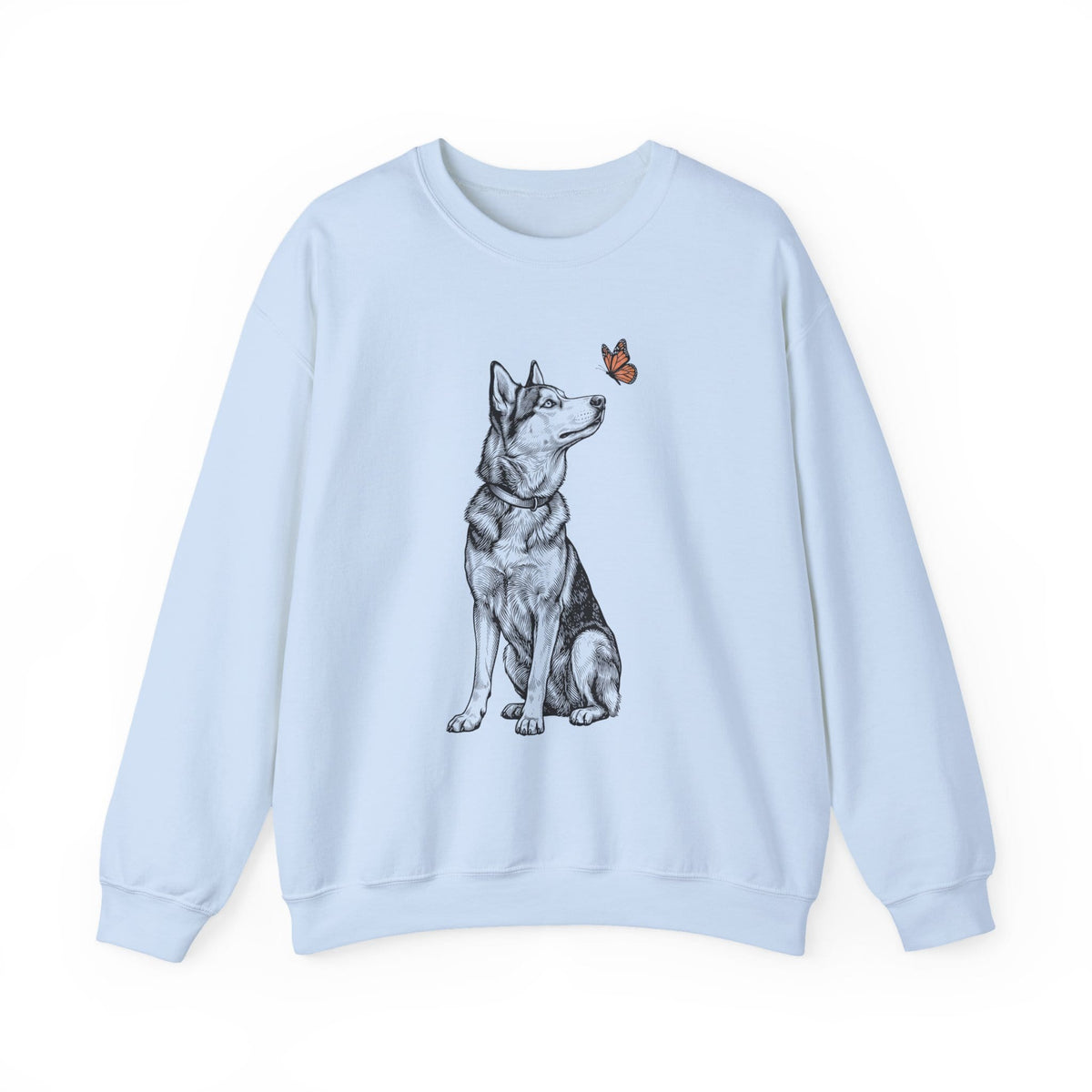 Husky Butterfly Crewneck Sweatshirt Light Blue