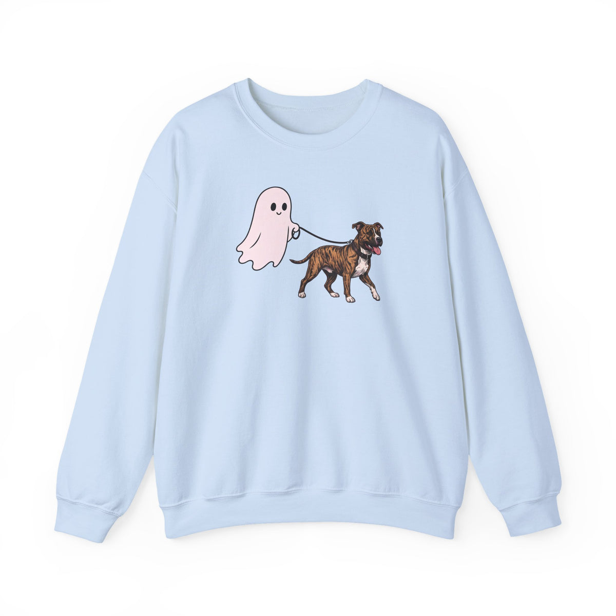 Pitbull Brindle Ghost Walk Crewneck Sweatshirt