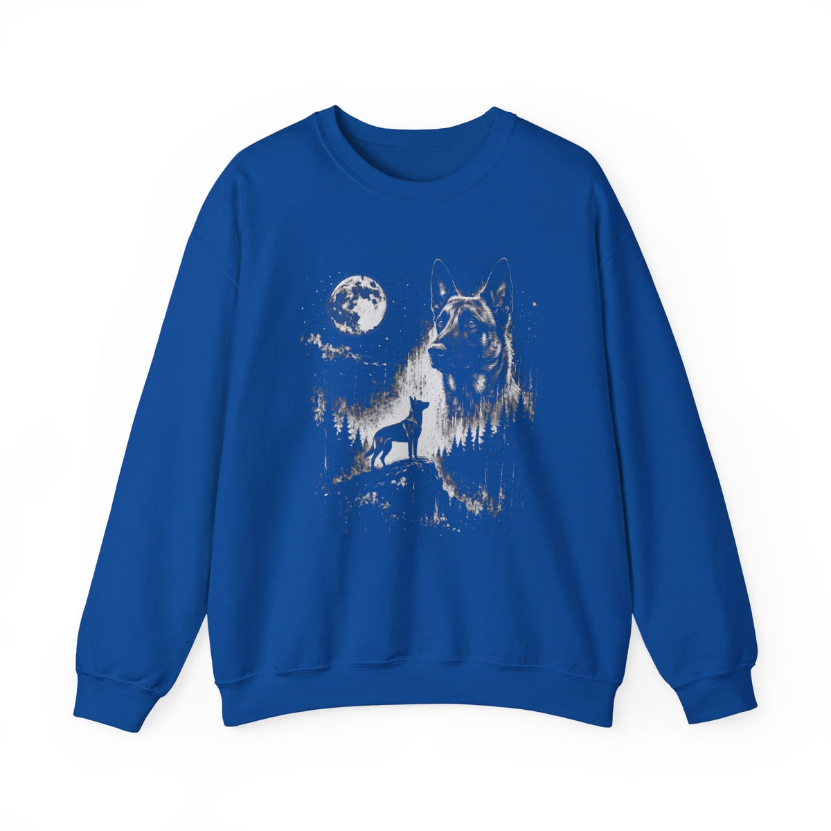 Belgian Malinois Moon Crewneck Sweatshirt Royal