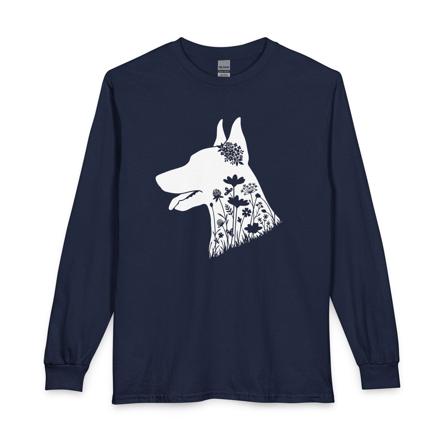 Doberman Flowers Long Sleeve