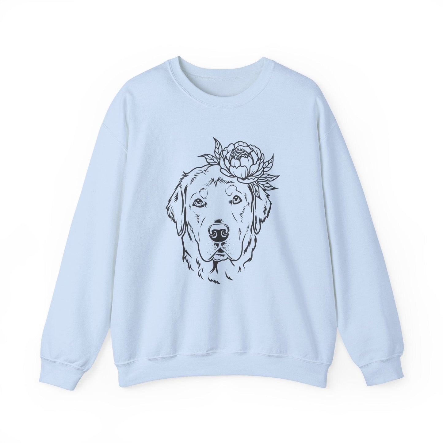 Labrador Flower Crewneck Sweatshirt Light Blue