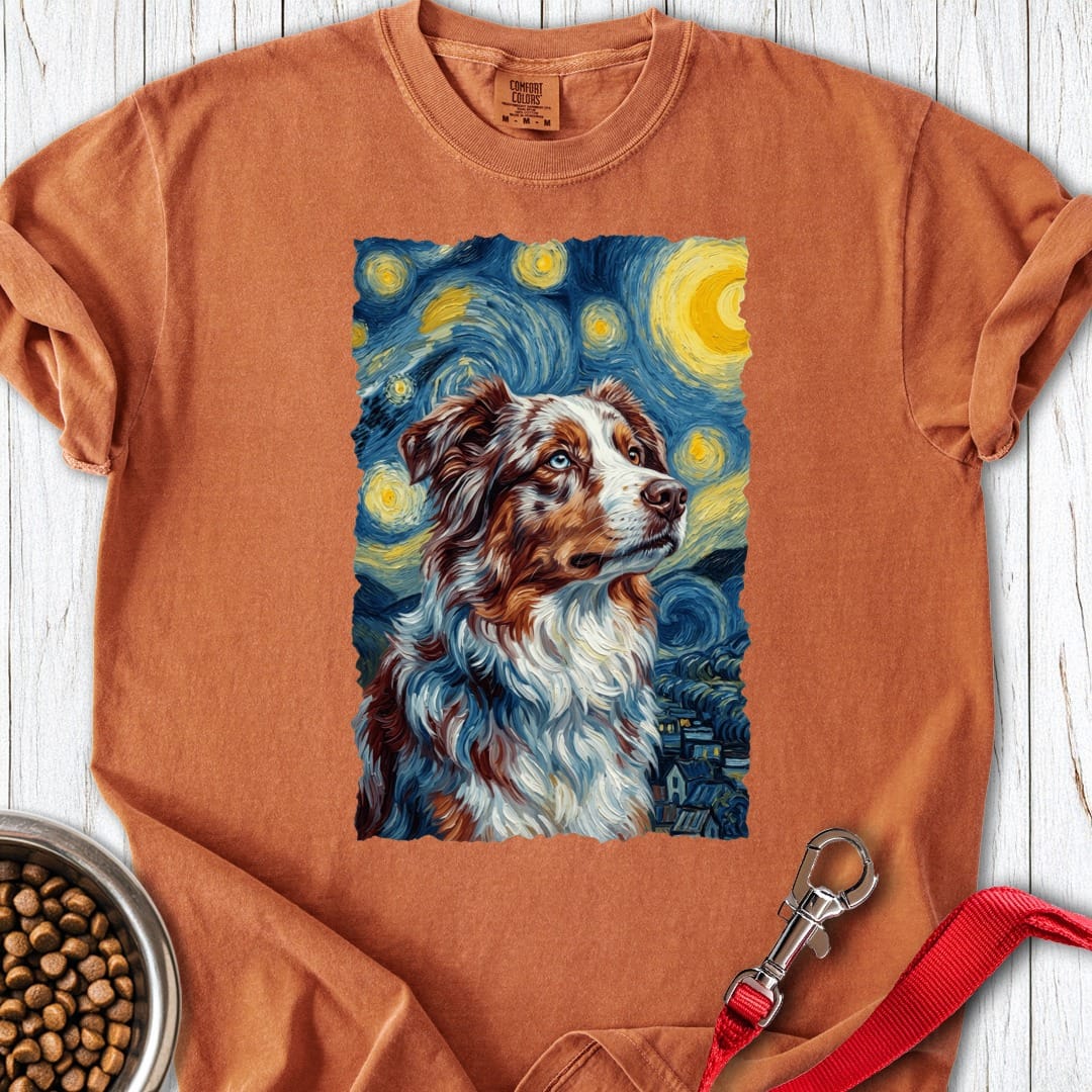 Australian Shepherd Van Gogh Premium Tee Yam