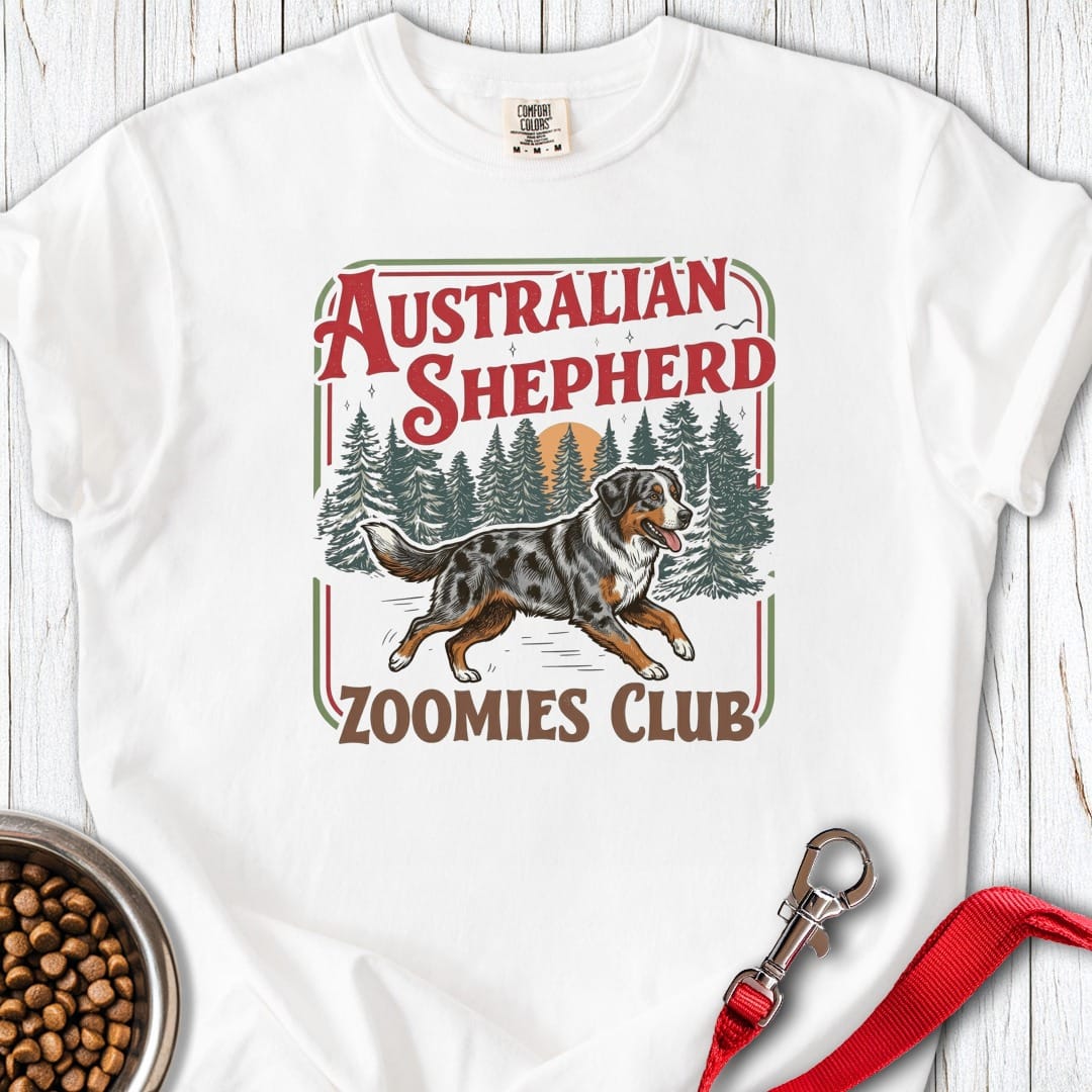 Australian Shepherd Zoomies Club Premium Tee White