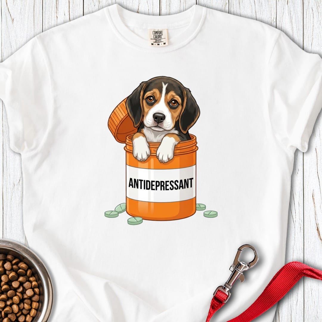 Beagle Antidepressant Premium Tee White