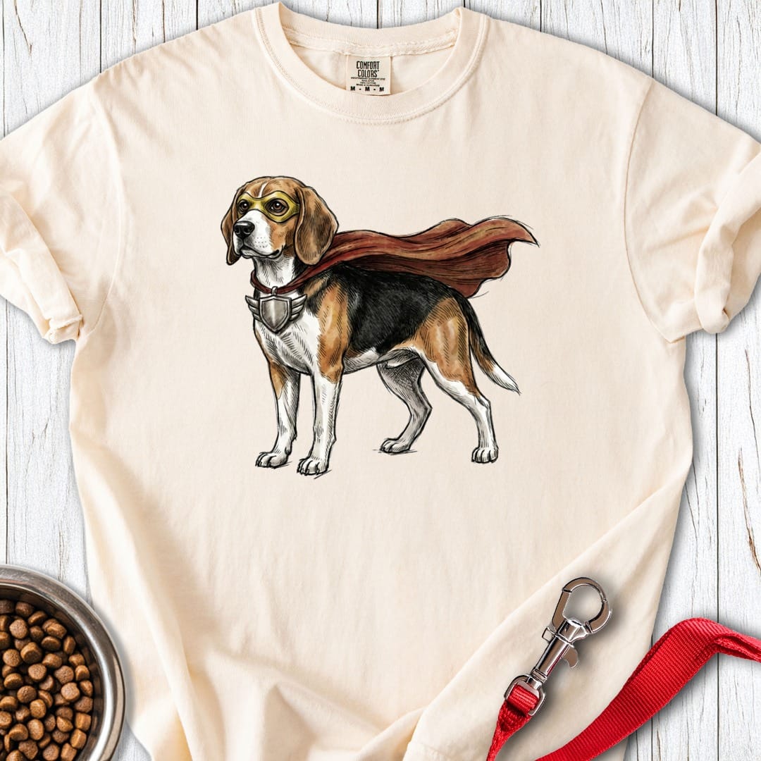 Beagle Superhero Premium Tee Ivory