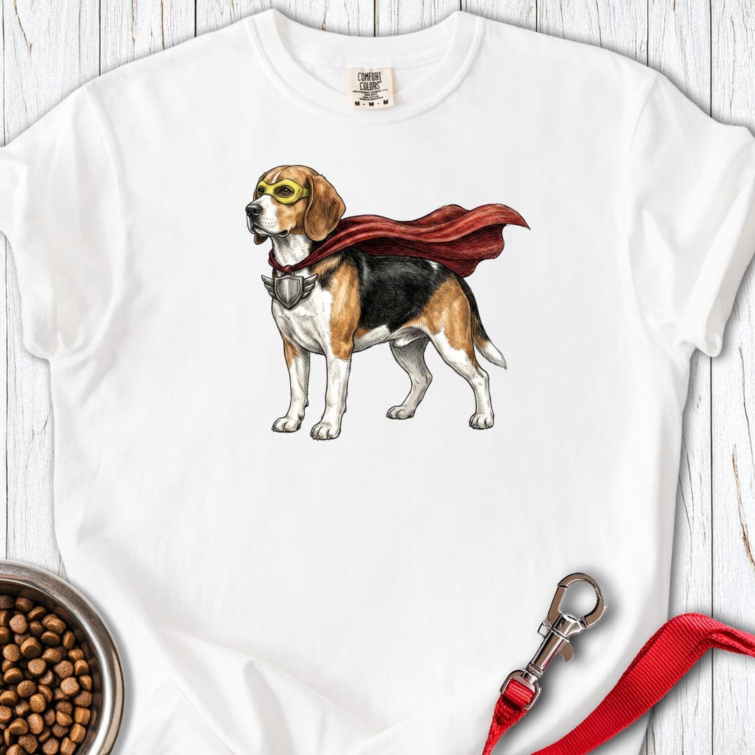 Beagle Superhero Premium Tee White