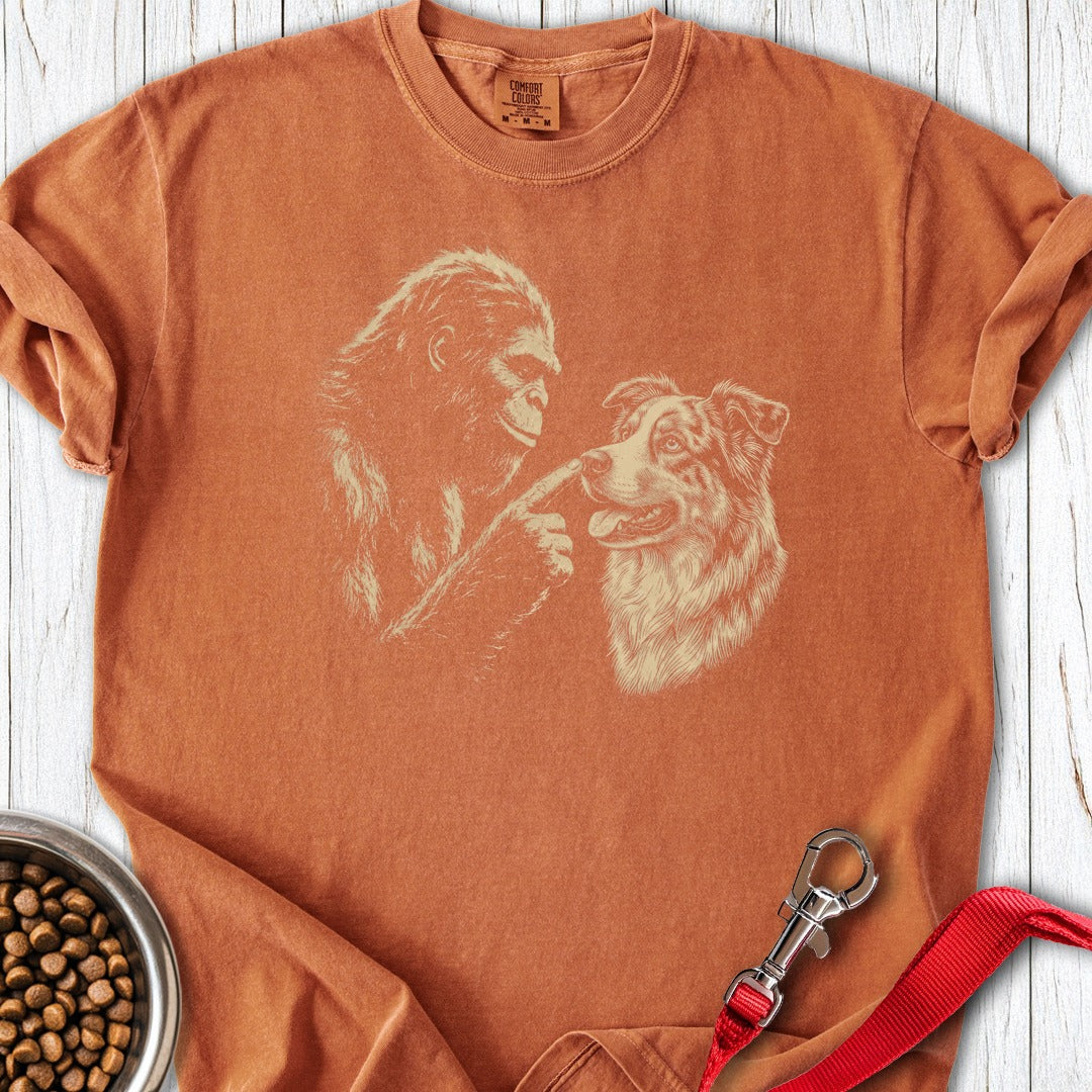 Bigfoot Boops Australian Shepherd Premium Tee Yam