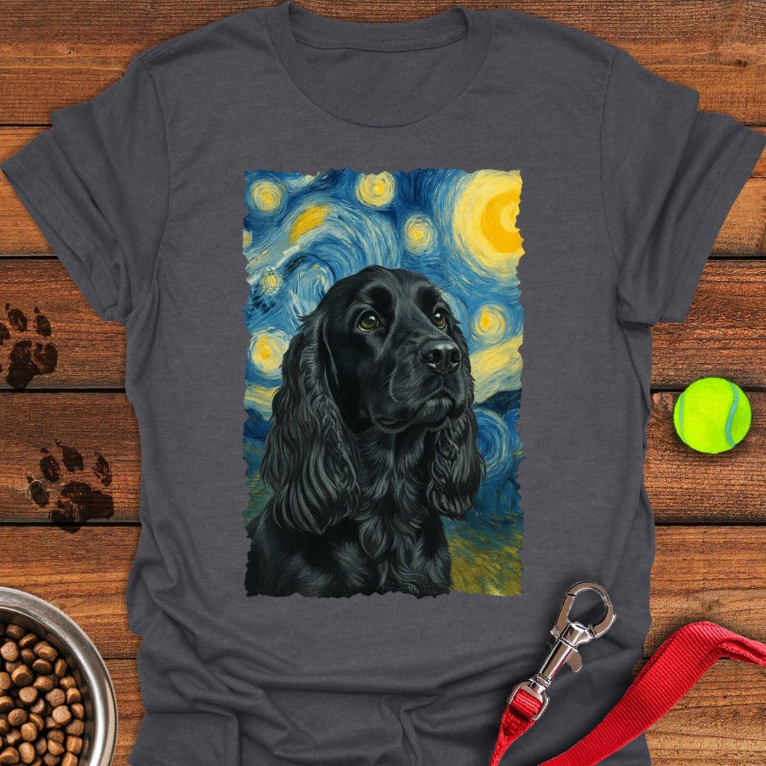 Black Cocker Spaniel Starry Night Dark Heather
