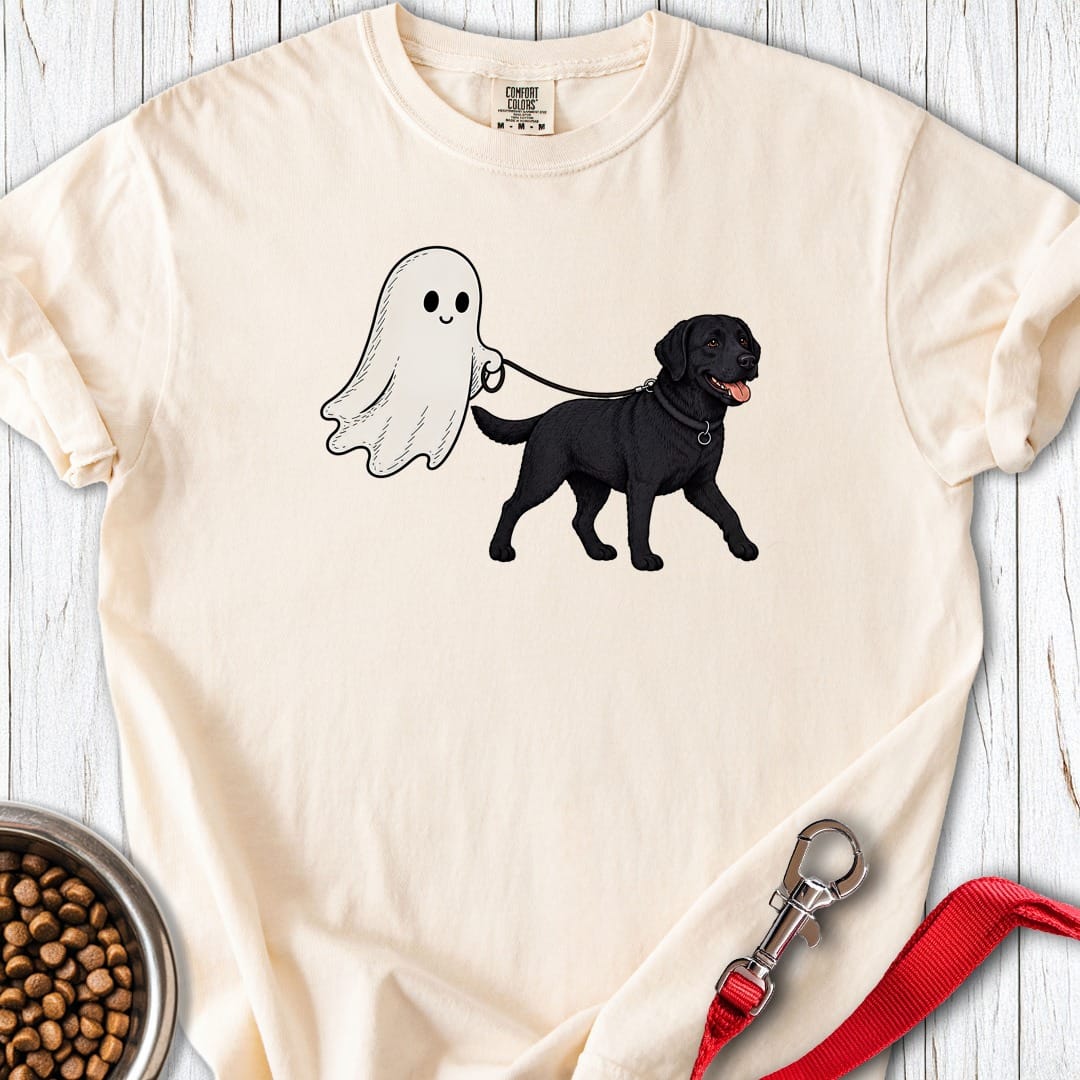 Black Lab Ghost Halloween Premium Tee Ivory