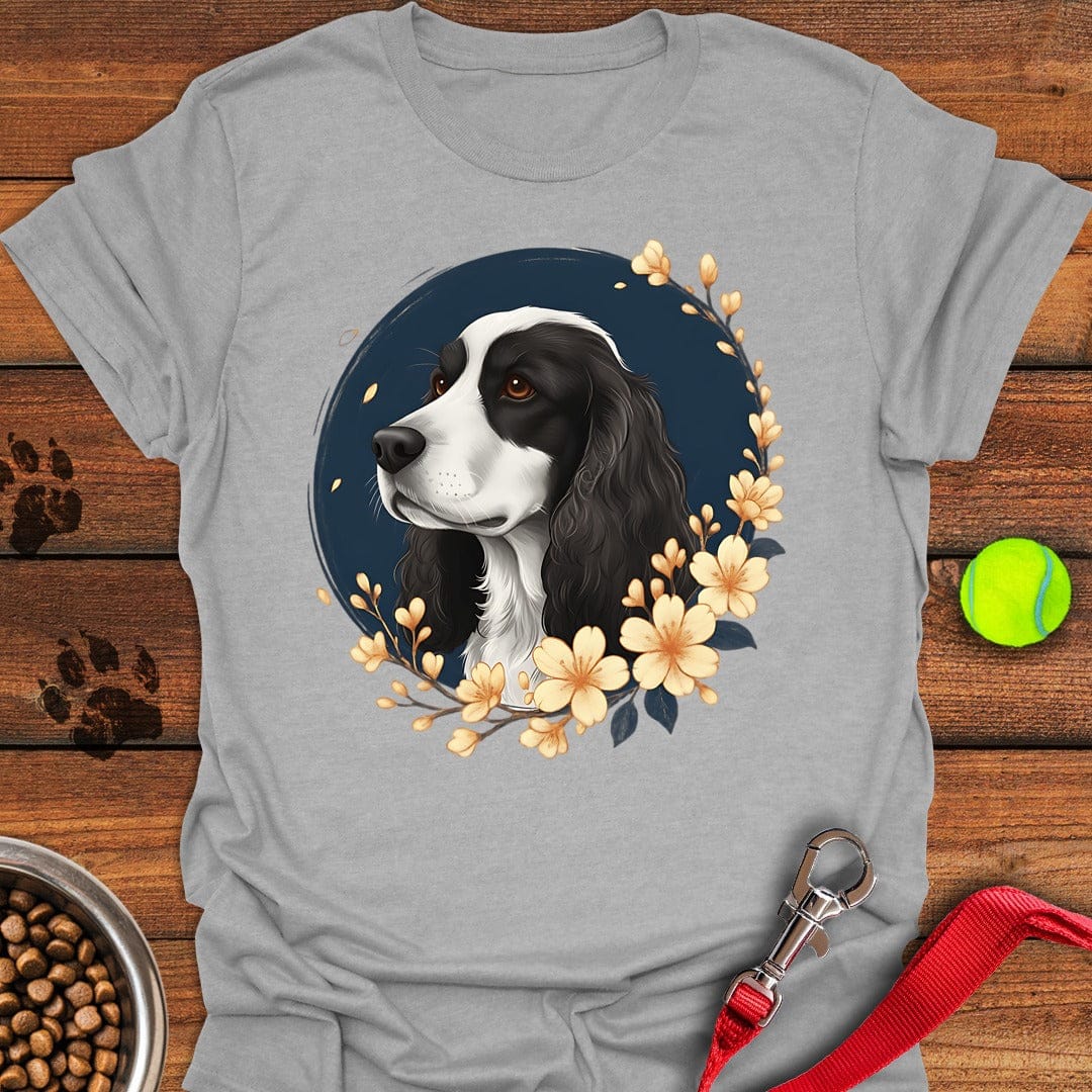 Black White Cocker Spaniel Flower Sport Grey