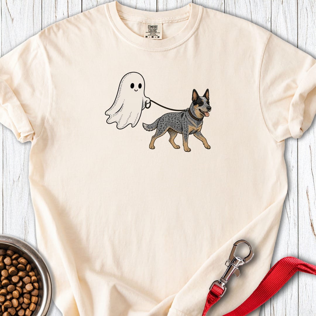 Blue Heeler Ghost Halloween Premium Tee Ivory