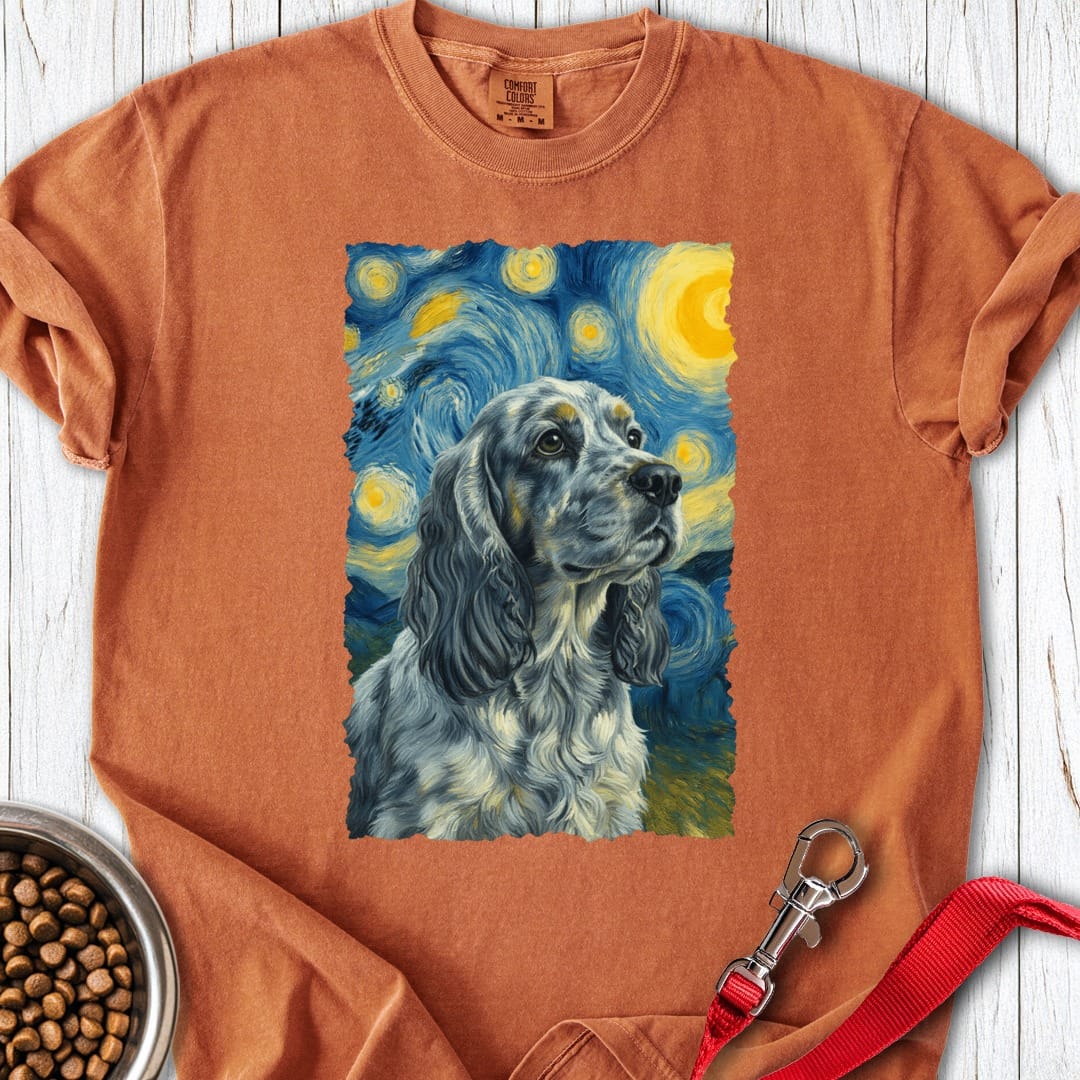 Blue Roan Cocker Spaniel van Gogh Premium Tee Yam
