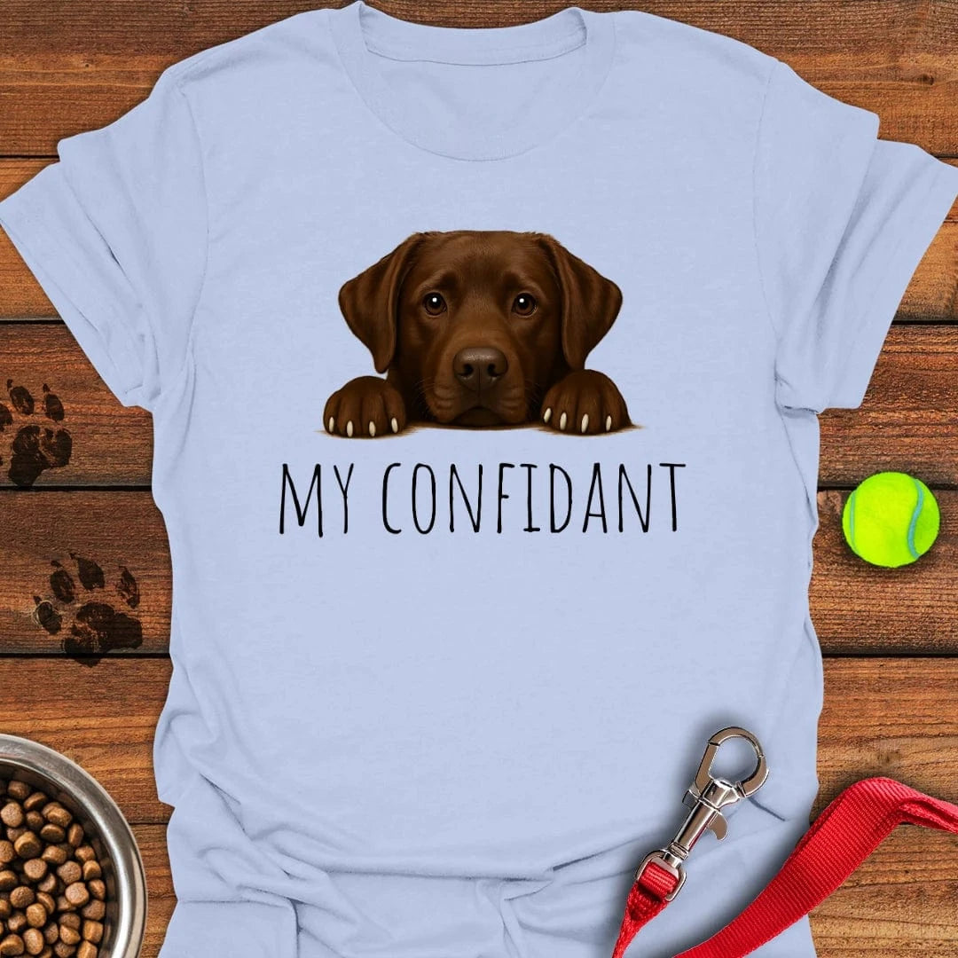 My Confidant Chocolate Labrador T-Shirt Light Blue
