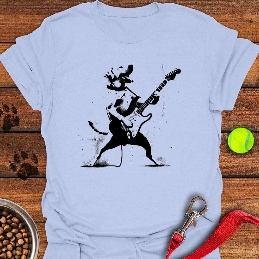 Labrador Rocking the Guitar T-Shirt Light Blue