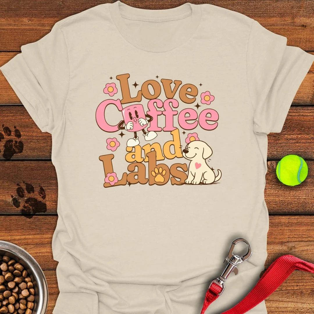 Love Coffee and Labs T-Shirt Natural