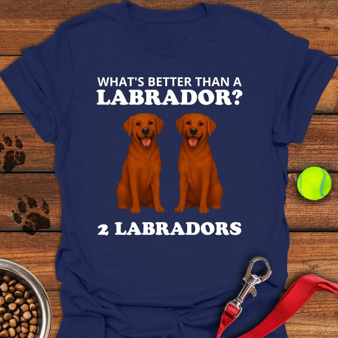 Funny Two Fox Red Labradors T-Shirt Navy
