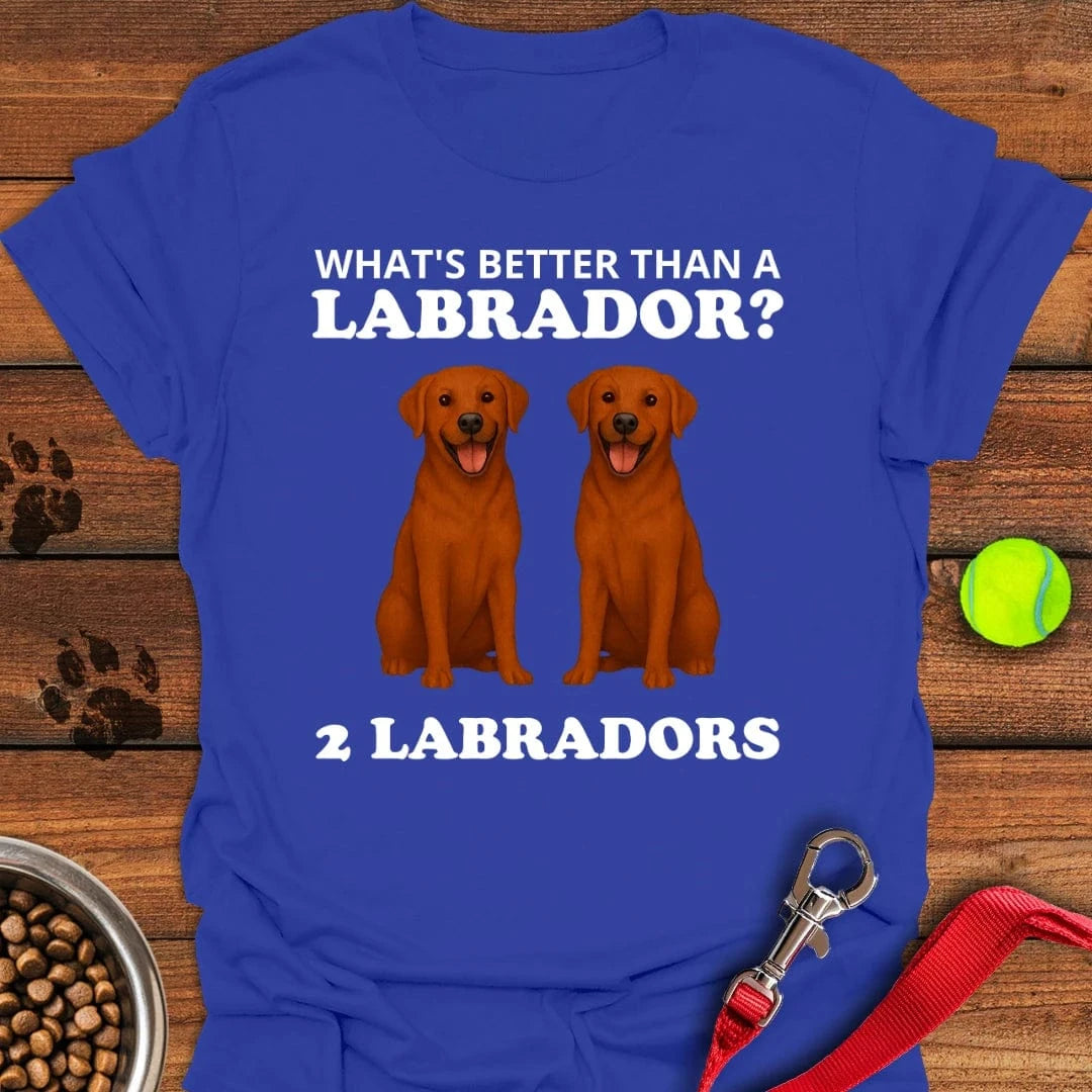 Funny Two Fox Red Labradors T-Shirt Royal