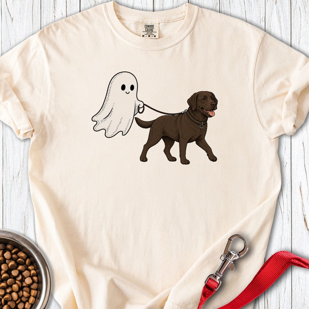 Chocolate Lab Ghost Halloween Premium Tee Ivory