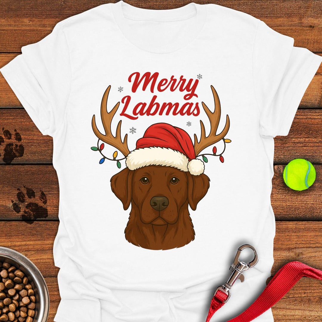 Chocolate Labrador Christmas T-Shirt White