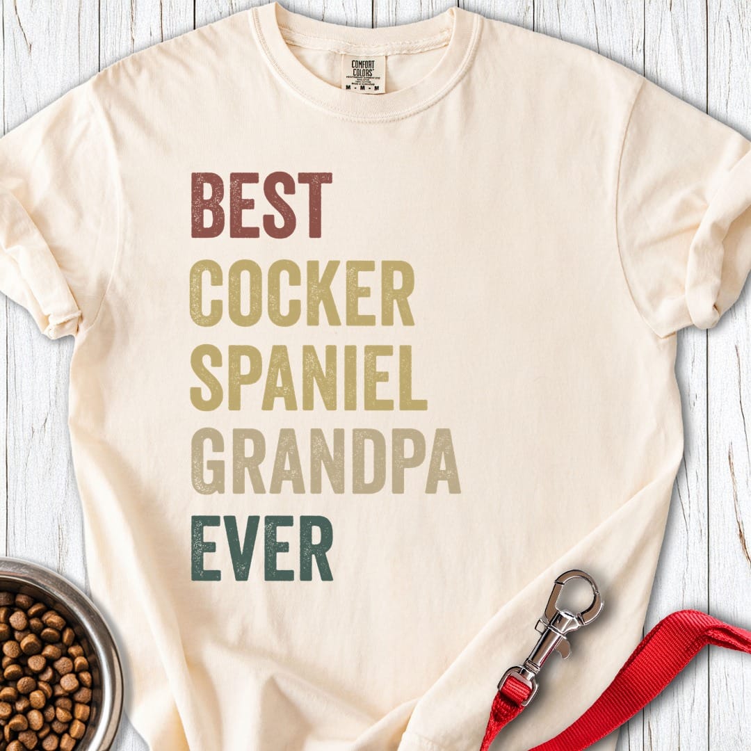 Cocker Spaniel Grandpa Premium Tee Ivory