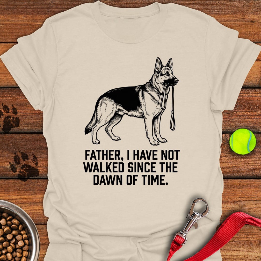Father Walking German Shepherd Natural