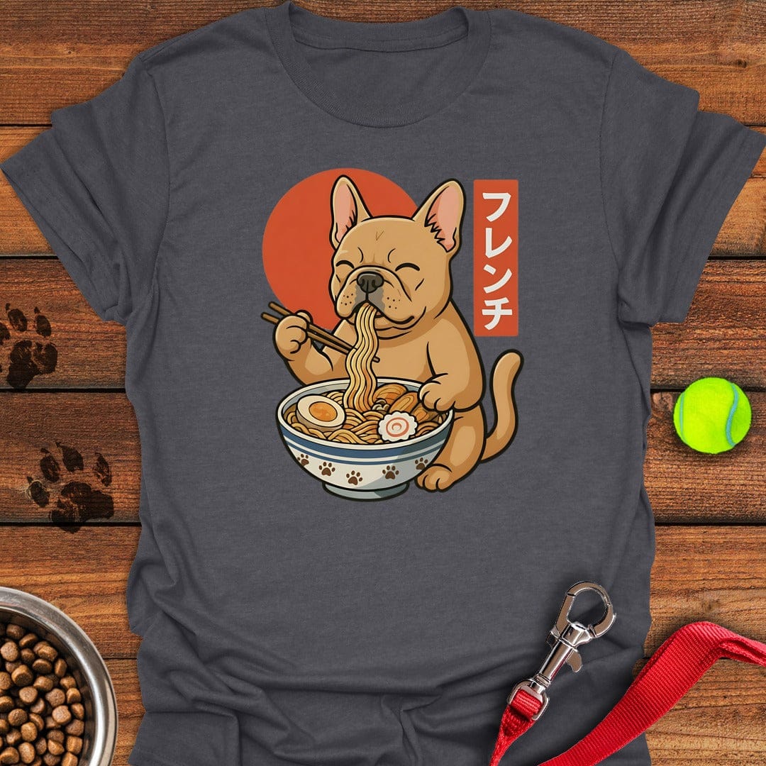 Fawn Frenchie Eating Ramen Dark Heather