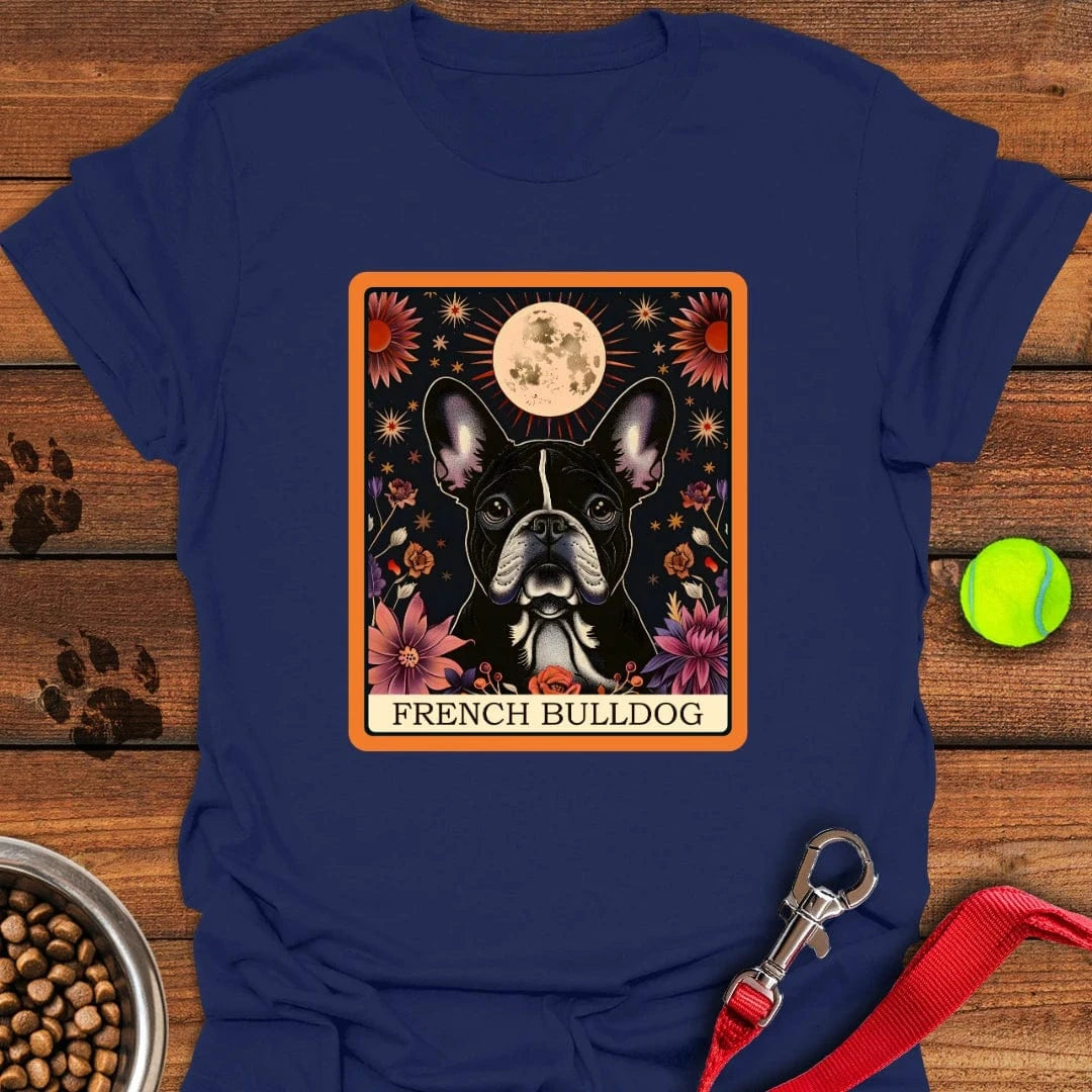 French Bulldog Tarot Card T-Shirt Navy