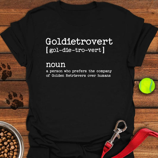 Goldietrovert Golden Retriever T-Shirt Black