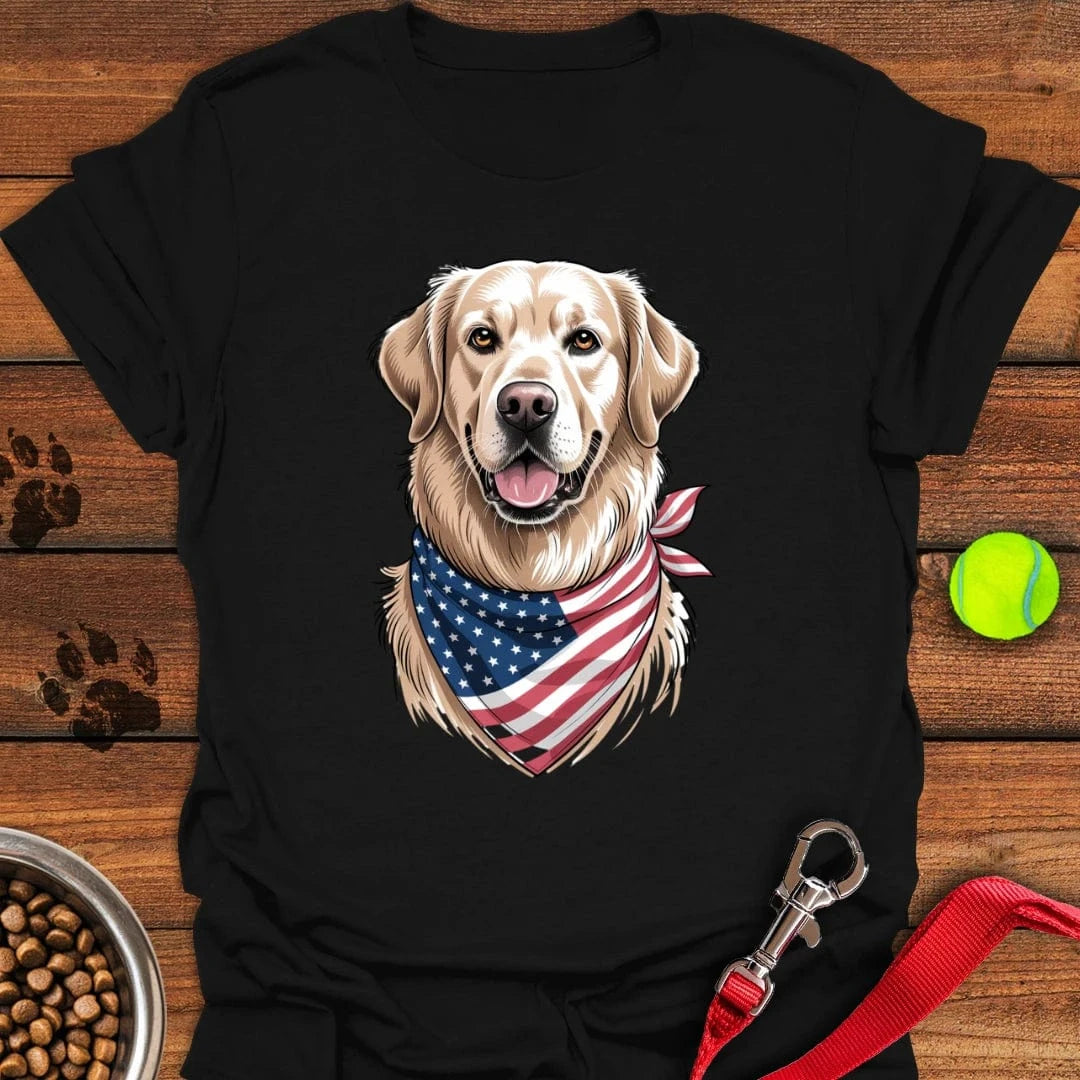 Golden Retriever USA Flag T-Shirt