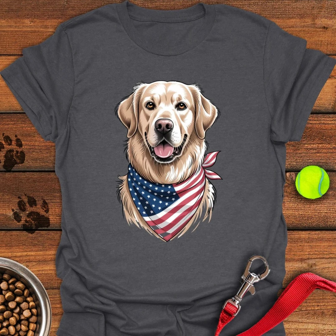 Golden Retriever USA Flag T-Shirt