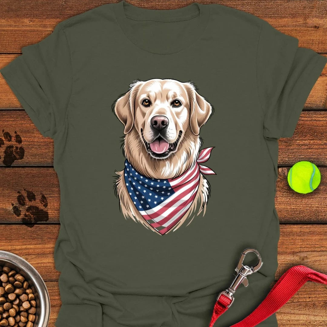 Golden Retriever USA Flag T-Shirt