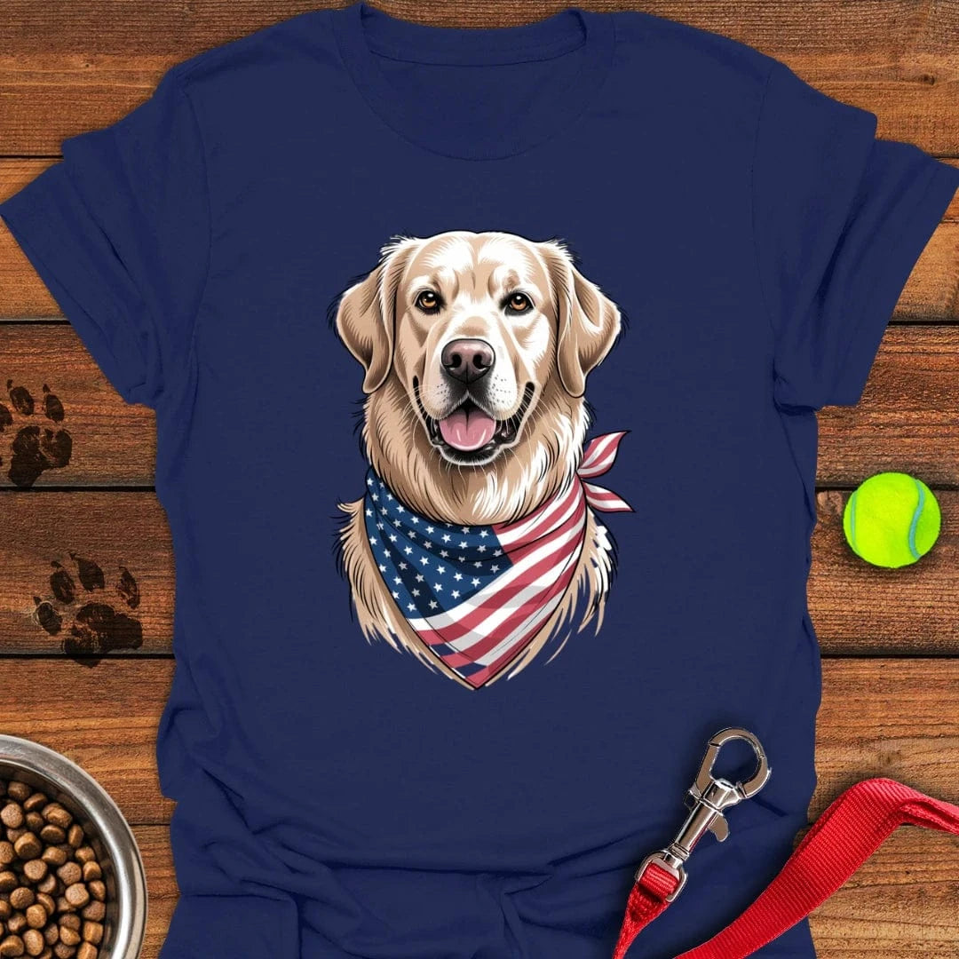 Golden Retriever USA Flag T-Shirt