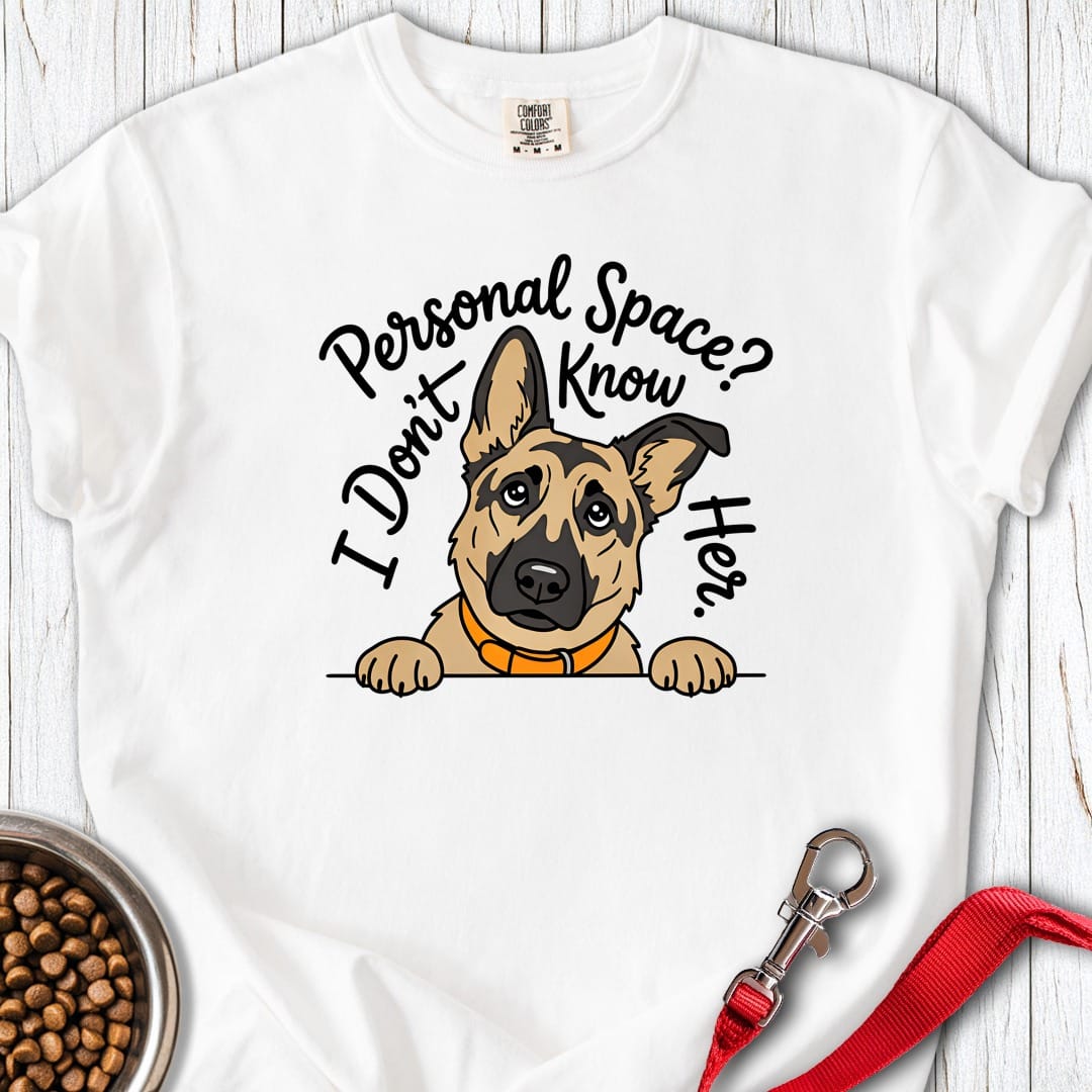 German Shepherd Personal Space Premium Tee White