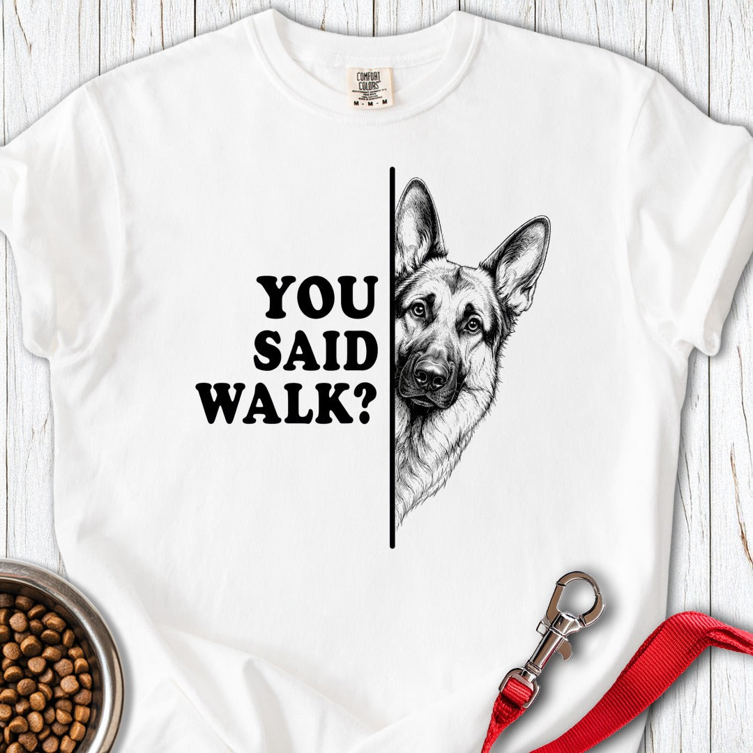 German Shepherd Walk Premium Tee White