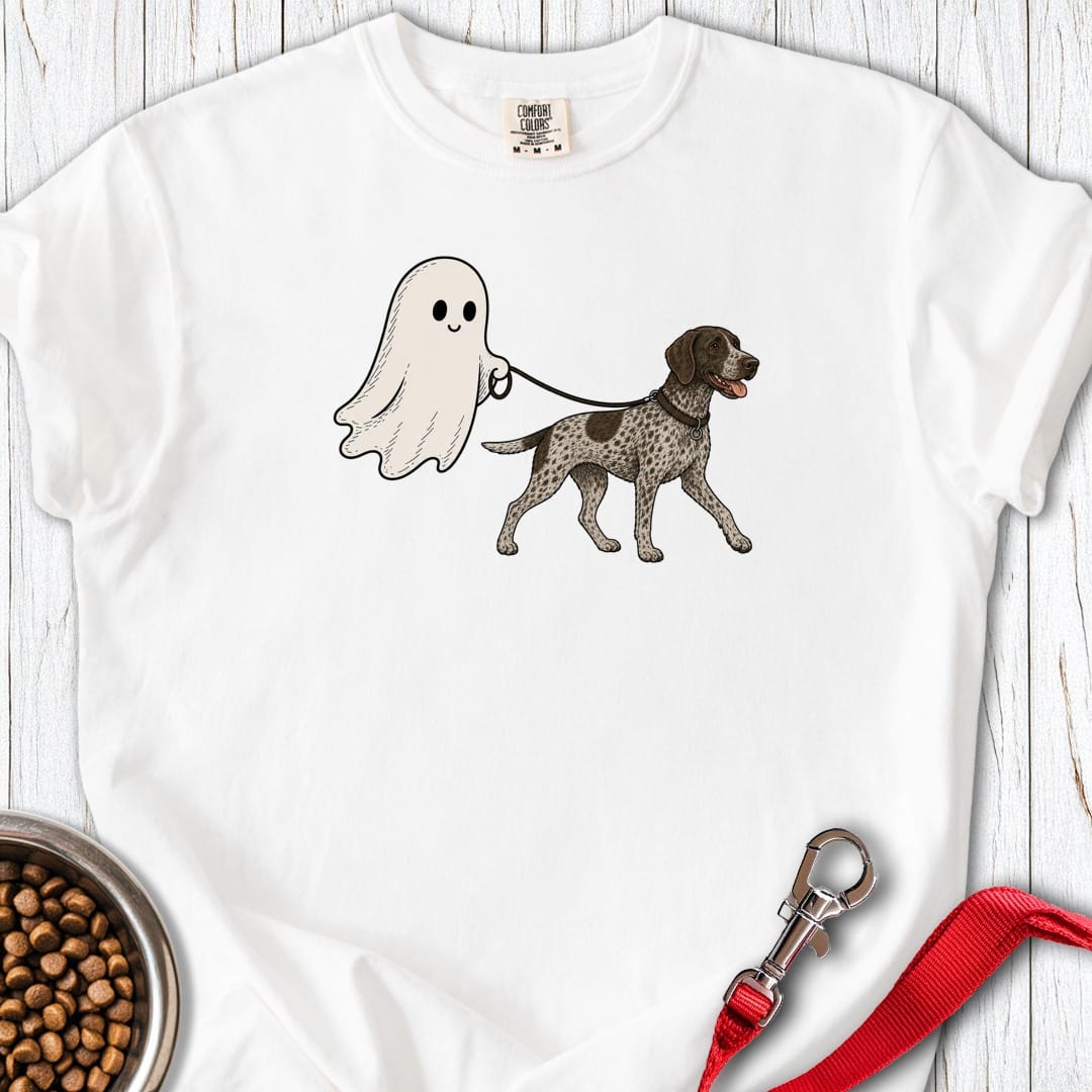 German Shorthaired Pointer Halloween Ghost Premium Tee White