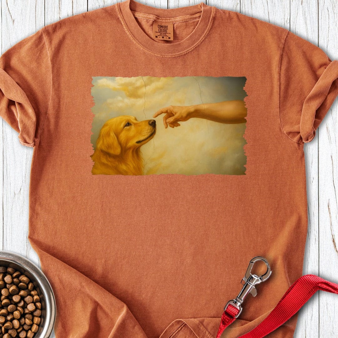 God Creates Golden Retriever Premium Tee Yam