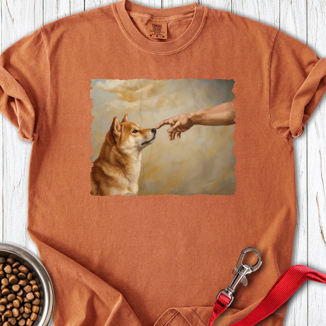 God Creates Shiba Inu Premium Tee Yam
