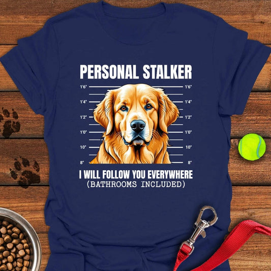 Golden Retriever Personal Stalker T-Shirt Navy