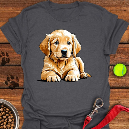 Golden Retriever Puppy T-Shirt Dark Heather