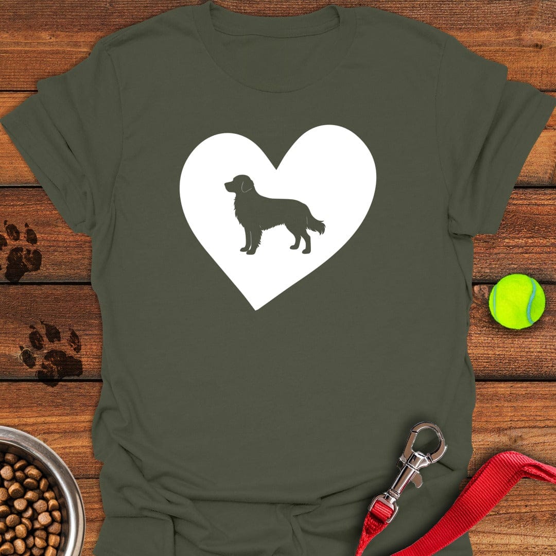Golden Retriever Heart Military Green